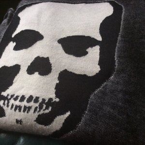 Lucien Pellat-Finet anthracite pure Cashmere long sleeve sweater Skull back S